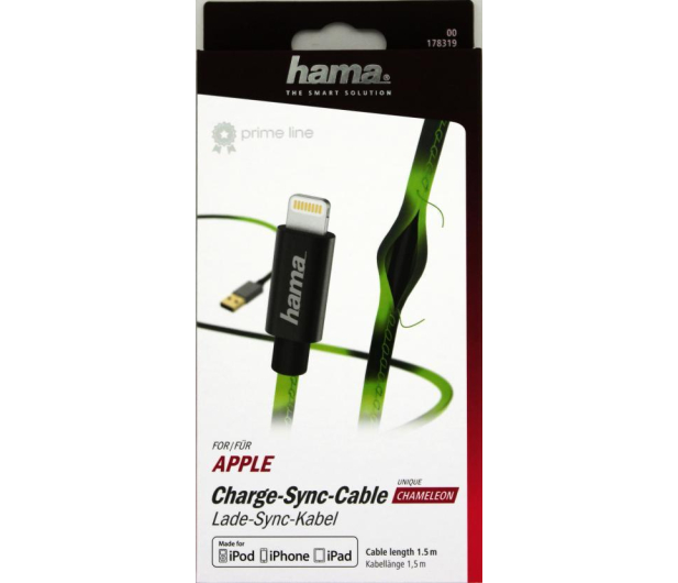HAMA USB-Lightning 1.5M MFI CHAMELEON zielony - 1382096 - zdjęcie 4